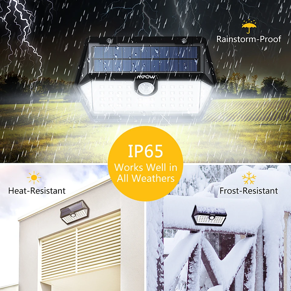 Mpow CD168 40 LED Solar Garden Light Outdoor IP65 Waterproof Brightness Adjustable Solar Lamps (5)