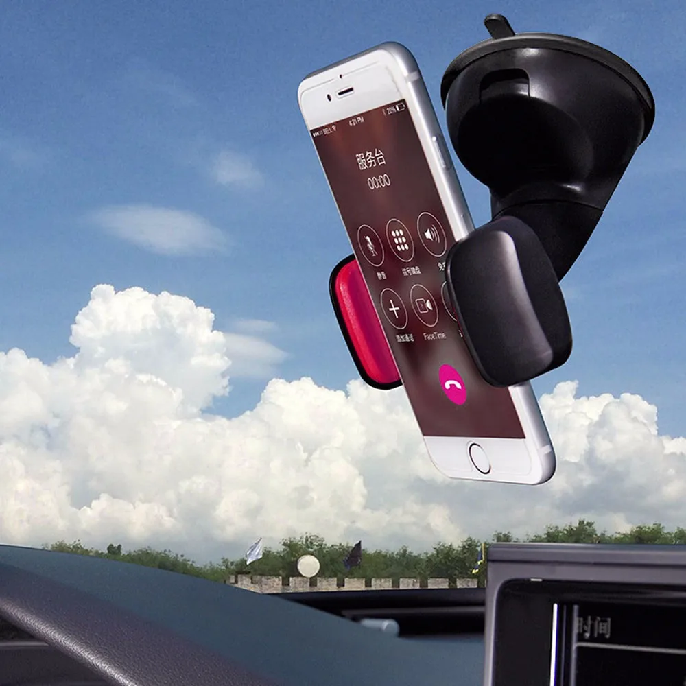 

Car Phone Holder 360°Car Holder Windshield Mount Bracket For Mobile Cell Phone iPhone Samsung GPS Holder For Navigator