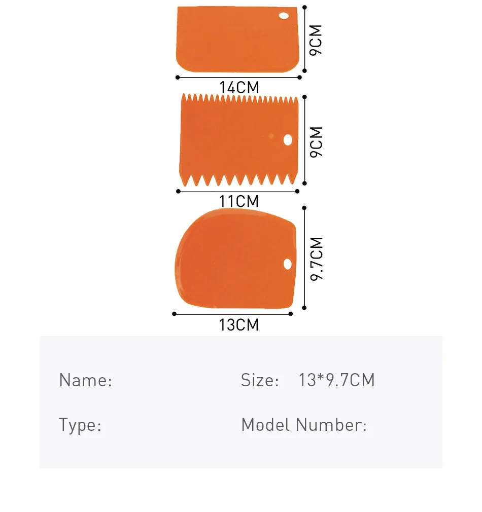 3 шт./компл. Пластик миксер для теста Ножи глазурь скребок для мастики неровные края однотонные гладкие торт весло шпатели для торта Формы для выпечки Инструменты