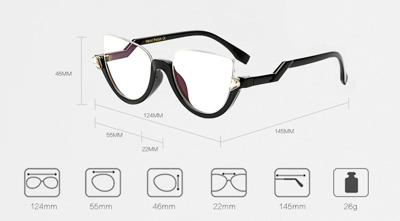 cat eye glasses frames 9000128 details (1)