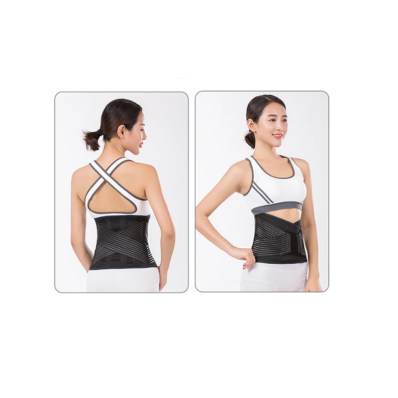 Model show 4Orthopedic Medical Steel Plate Back Brace Support Belt Corset for the Back Posture Corrector Tourmaline Self Heating Belts