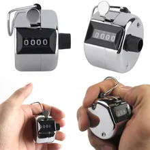 Metal Portable Digital Chrome Hand Tally Clicker/Counter 4 Digit Number Clicker Golf
