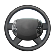 Handsewing preto plutônio couro artificial volante do carro cobre envoltório para toyota prius 20 (xw20) 2003-2009 raum 2 2003-2011