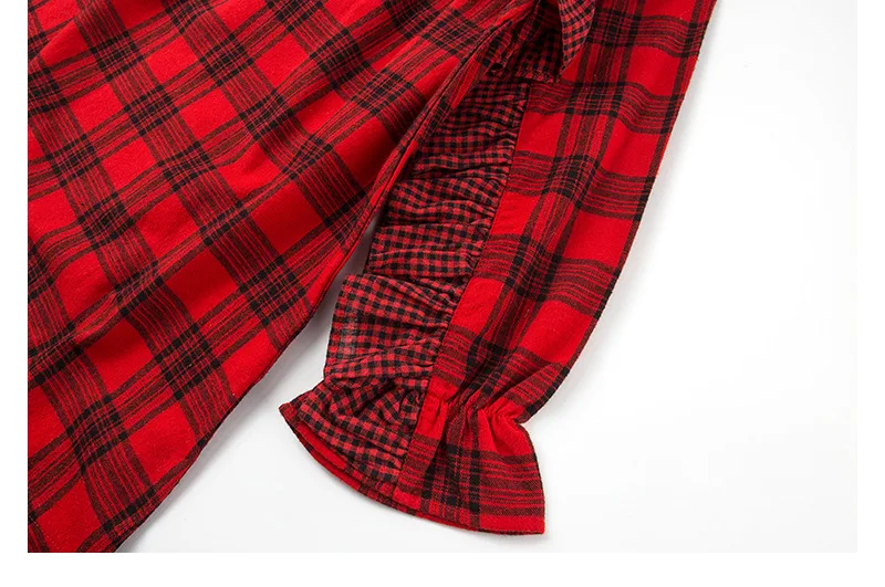 ruched plaid petal sleeve dress baby big girls autumn 2018 preppy style dresses for kids clothes children school dress clothing (4)