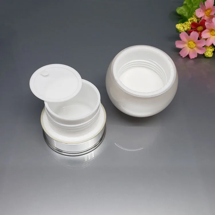 Round Ball Empty Bottle Set White Cream Jar 5g 15g 30g 50g Cosmetic Containers Bottle Skin Care Products Packing  Sample Bottle  (13)
