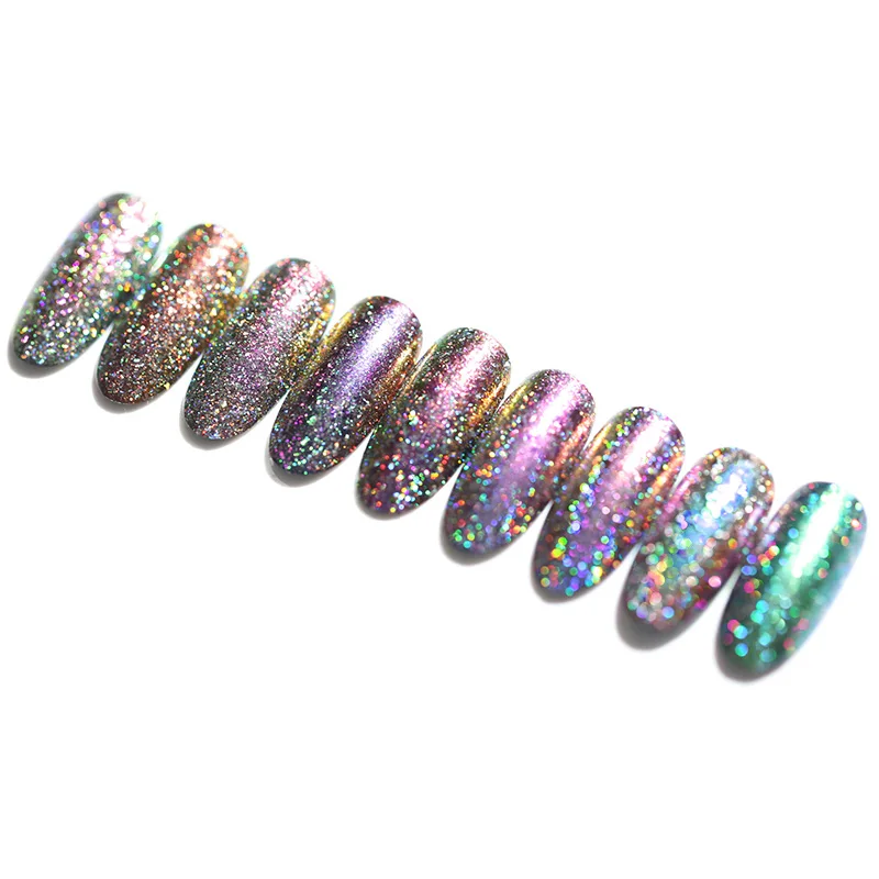 1 коробка голографический Хамелеон хромированный порошок для ногтей ...