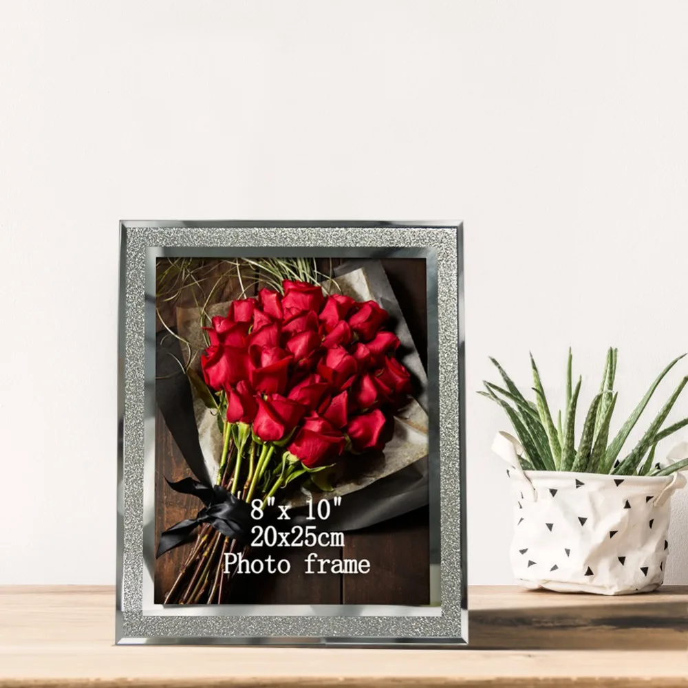 Giftgarden 8x1" Стекло рамки для фотографий с серебристой стороной изображение наборы фото-рамок дома DecorTable украшения, набор из 2 шт