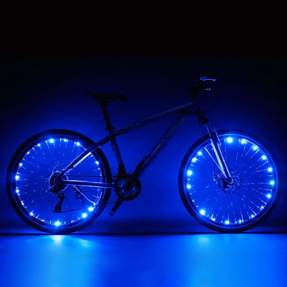 Светодиодный светильник для велосипедного колеса, 2 режима, передний/задний светильник-концентратор, Предупреждение льная лампа для езды на велосипеде, декоративная вспышка, аксессуары для езды на велосипеде в ночное время - Цвет: Blue(1 pcs)