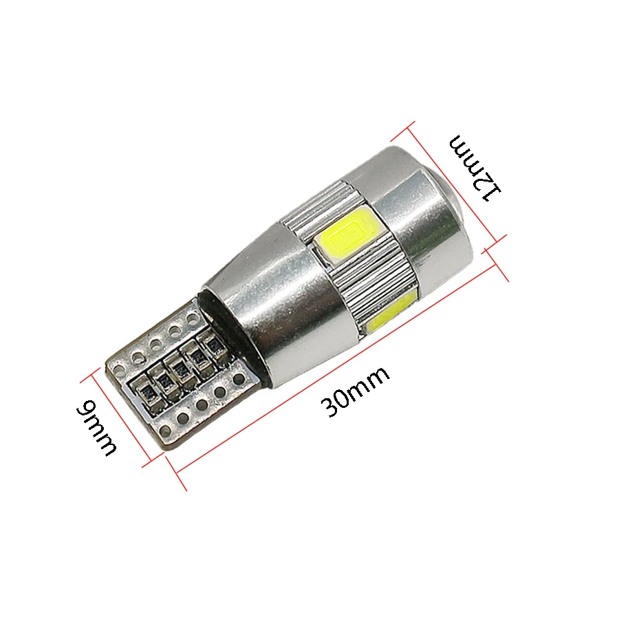 YCCPAUTO 10 шт. T10 светодиодный автомобильный светильник s Canbus 194 W5W 6 SMD 5630 Светодиодный светильник без ошибок автоматический светодиодный габаритный светильник Боковой габаритный фонарь