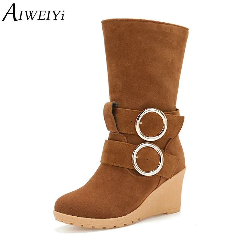 mid calf wedge heel boots