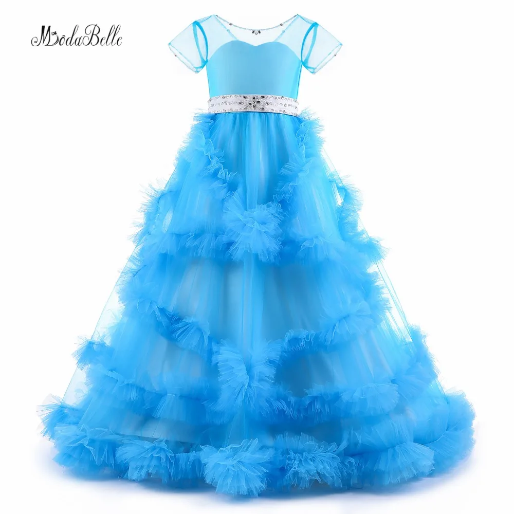 Modabelle Blauw Bloem Meisjes Jurken Cloud Peuter Prom Baljurk Verjaardag Meisjes Glitz Vestido Infantil Kids Party Jurken 2018 Modabelle Blauw Bloem Meisjes Jurken Cloud Peuter Prom Baljurk Verjaardag Meisjes Glitz Vestido Infantil Kids Party Jurken 2018