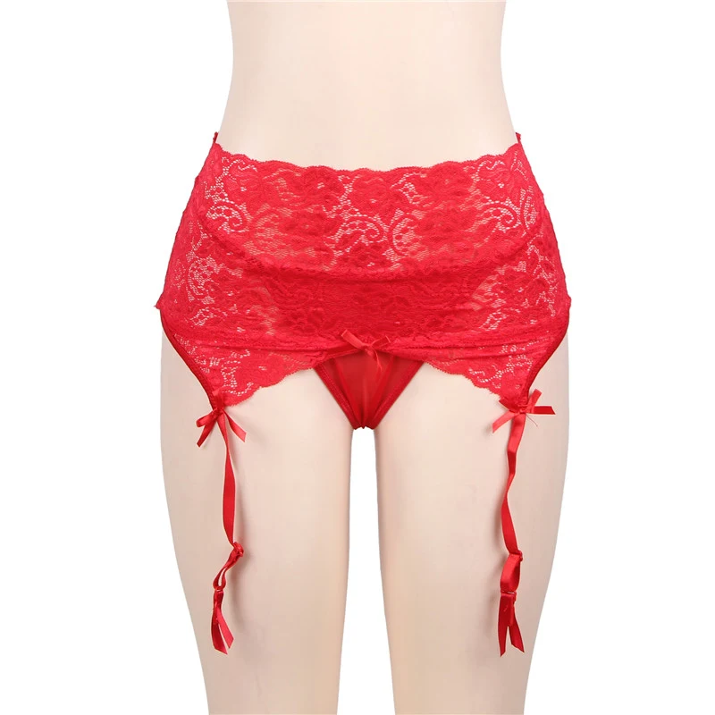 Lace Suspenders Women Sexy High Waist Garter Belt With Stockings Set Black Red Porte Jaretelles Femme Wedding Garter Panty P5159