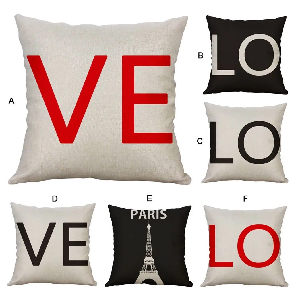 

Square Pillow case for Bedroom Linen Blend Love Geometry Throw Pillowcase NEW Home High quality chusion case40* 40cm z0612#G30