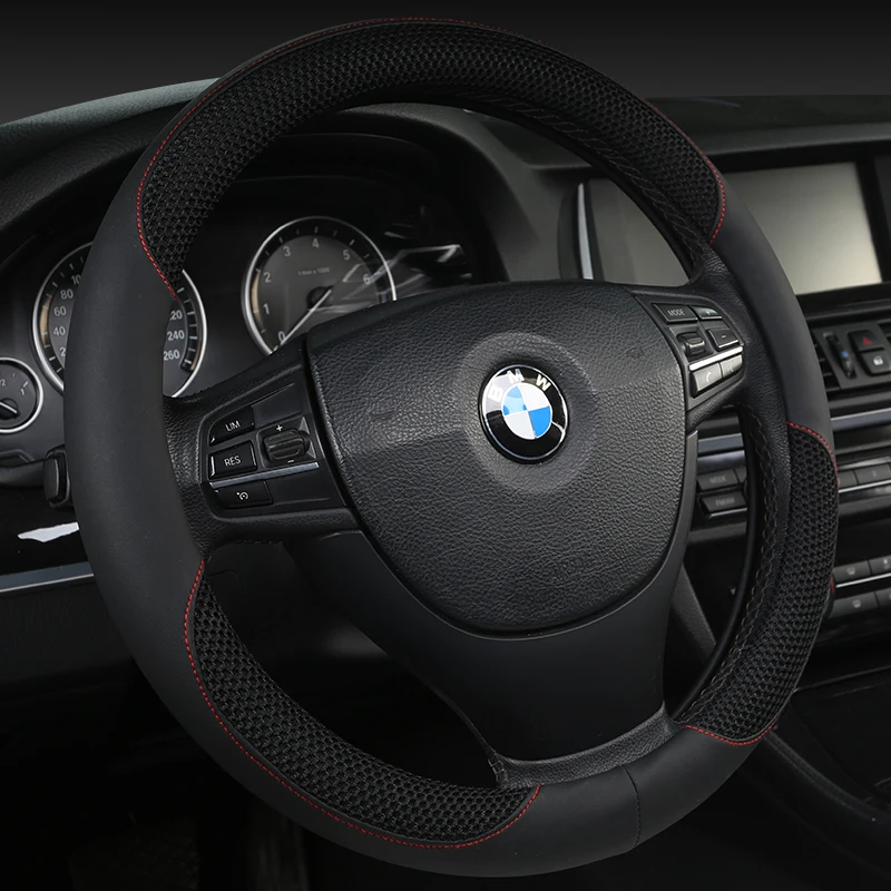 

KKYSYELVA car steering wheel cover 38cm Fashion Wheel Covers for Women Lady Leather Steering-wheel Auto Interior Accessories