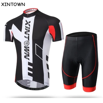 

XINTOWN New Mens Cycling Jersey Sets Bicycle Bike Clothing Short Sleeve Clothes Riding Jersey (bib) shorts set Breathable Wear