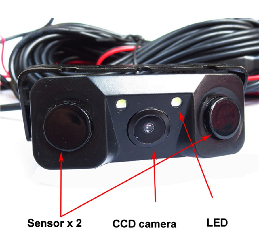 Камера заднего вида автомобиля обратный радар изображения 3 в 11 CCD заднего вида HD ночного видения водостойкий ударопрочный датчик парковки