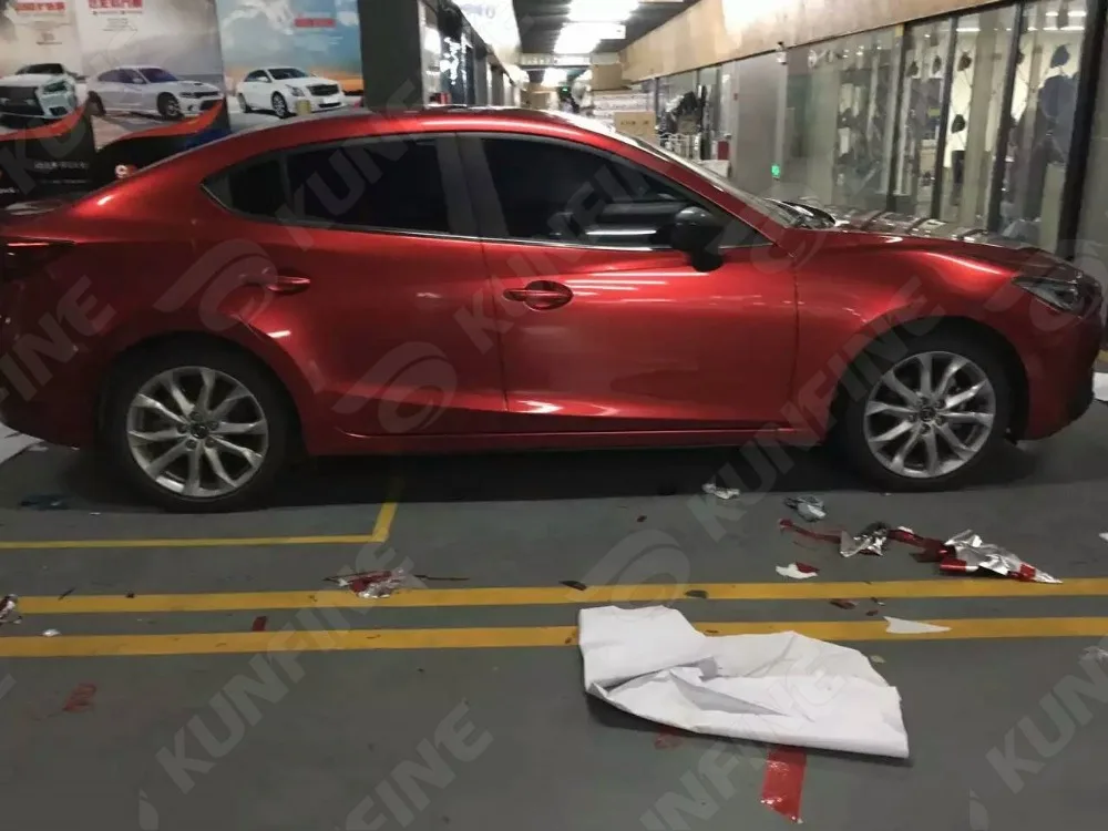 Aurora Red Car Vinyl film 2