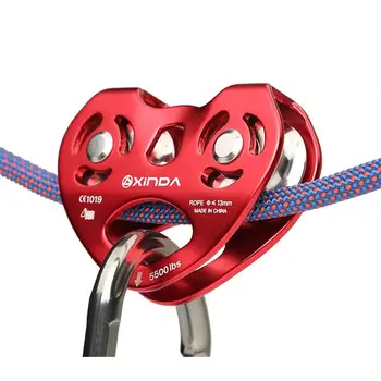 

24KN Rock Climbing Pulley Ball Bearing Double Axis Double Pulley Aluminum Alloy Pulley On For Outdoor Climbing Rescue Saving