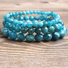 Ling Xiang, модные натуральные ювелирные изделия, граненый апатит, камень, бусины, браслет, сделай сам, подвески, мужские нити, бусы, Йога, женские браслеты