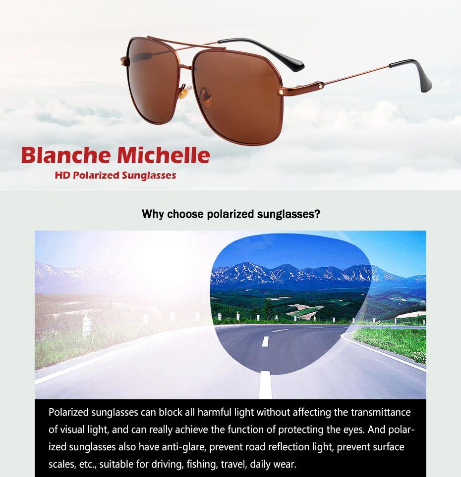 Бренд Blanche Michel, дизайнерские винтажные Квадратные Солнцезащитные очки, мужские поляризационные солнцезащитные очки UV400, женские солнцезащитные очки для вождения, мужские солнцезащитные очки oculos