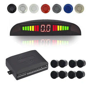 

Car Parking Sensor Kit With 8 Sensors LED Display Voice Reverse Backup Radar Monitor Detector Security Alert System Accessories