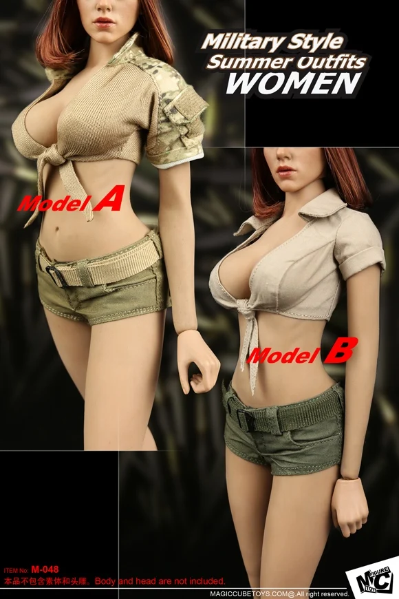

Brand New MCTOYS M-048 1/6 Scale Action Figure Accessories Military Style Women Summer Outfits For 12'' Action Figure Model Toy