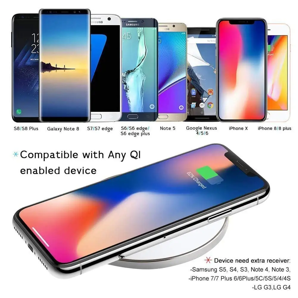Беспроводное зарядное устройство Qi для Nokia 8 Sirocco LG g7 ThinQ V30 зарядная док станция USB