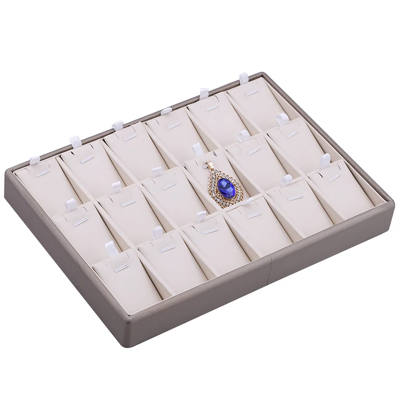 

Free Shipping 1PCS High-grade 18 beige leather pendant necklace, jewelry display stand 25*18*3.0