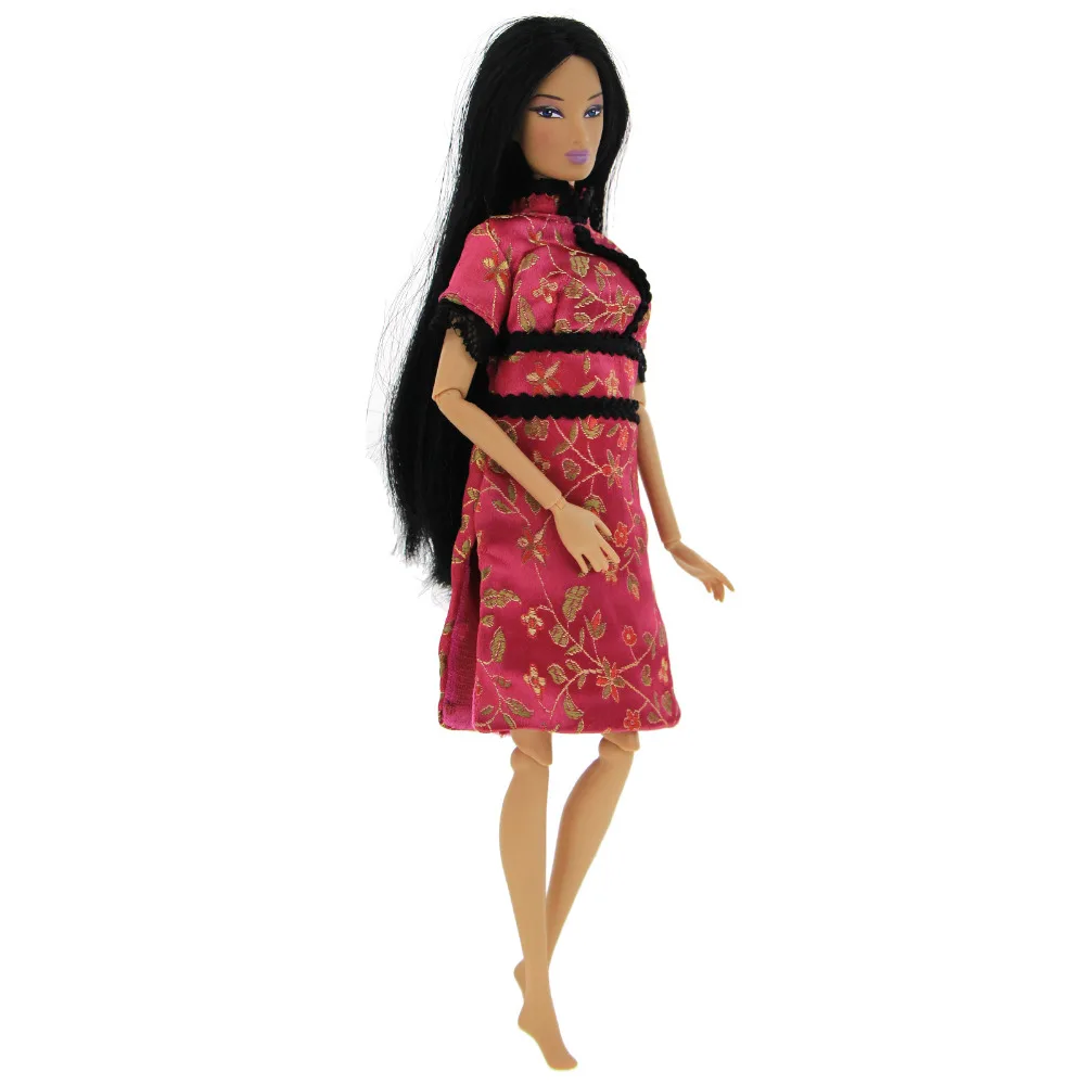 Женские вечерние платья ручной работы, аксессуары для куклы Барби, традиционная китайская одежда Ципао