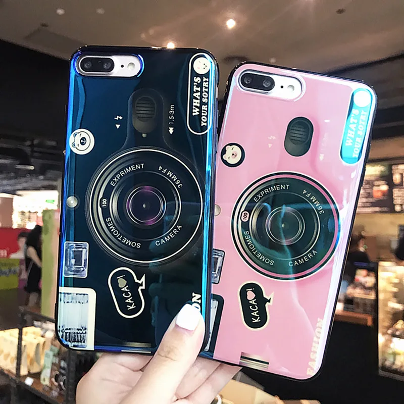 Blu-ray camera For Samsung J4 6 phone case J3 5 7 Pro silicone soft shell lovers J8 2018 anti-fall A6 Plus tide man |