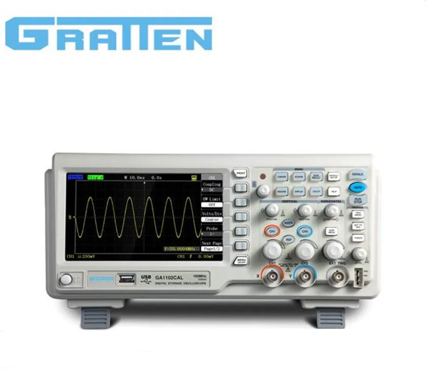

Digital Storage Oscilloscope osilaskop 2CH 100MHz osciloscopio digital 1GSa/s 7" TFT Display diagnostic-tool GRATTEN GA1102CAL