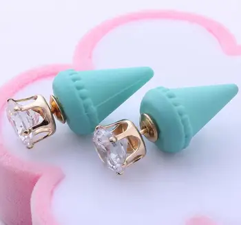 

30pair/lot Taper Double Beads Plug Earrings Studs Earrings Party Women Jewelry