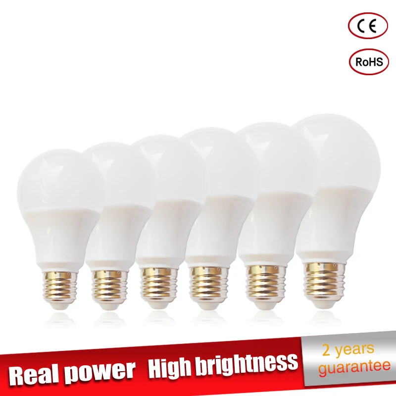 Beste 5 stks partij Real power Led Lamp E27 220 v led Licht 3 w 5 w 7 w 9 w 10 w 12 w 15 w Luz ampul lampadas de Bombillas LED Lamp Spotlight