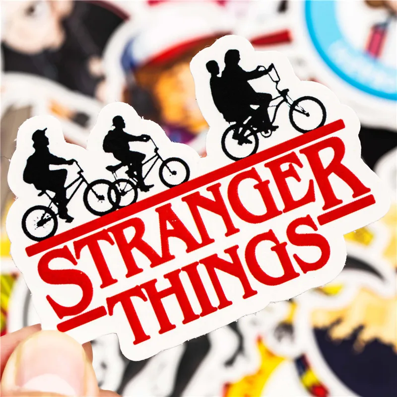 30PCS Pack Stranger Thing Figure Stickers Set Anime Toy Sticker For Luggage Skateboard Motorcycle Laptop Waterproof Sticker