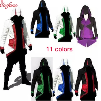 

Assassins's Creed 3 Anime Game Connor jacket Red Black 11 Color To Choose Coat Cos Cosplay Clothing for Men and women Halloween