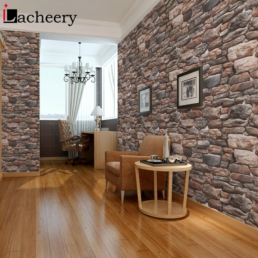 

Vintage Modern Brick Stone Pattern PVC Wall Stickers Waterproof Vinyl Self Adhesive Wallpapers Living Room Kitchen Home Decor