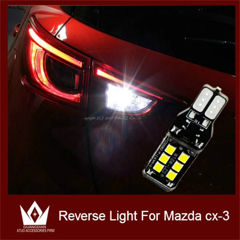 

Guang Dian 2pcs Car Clearance lamp auto Reverse Lights Rear lamp T15 W16W 2835 15smd 921 912 For mazda cx3 cx-3 car accessories