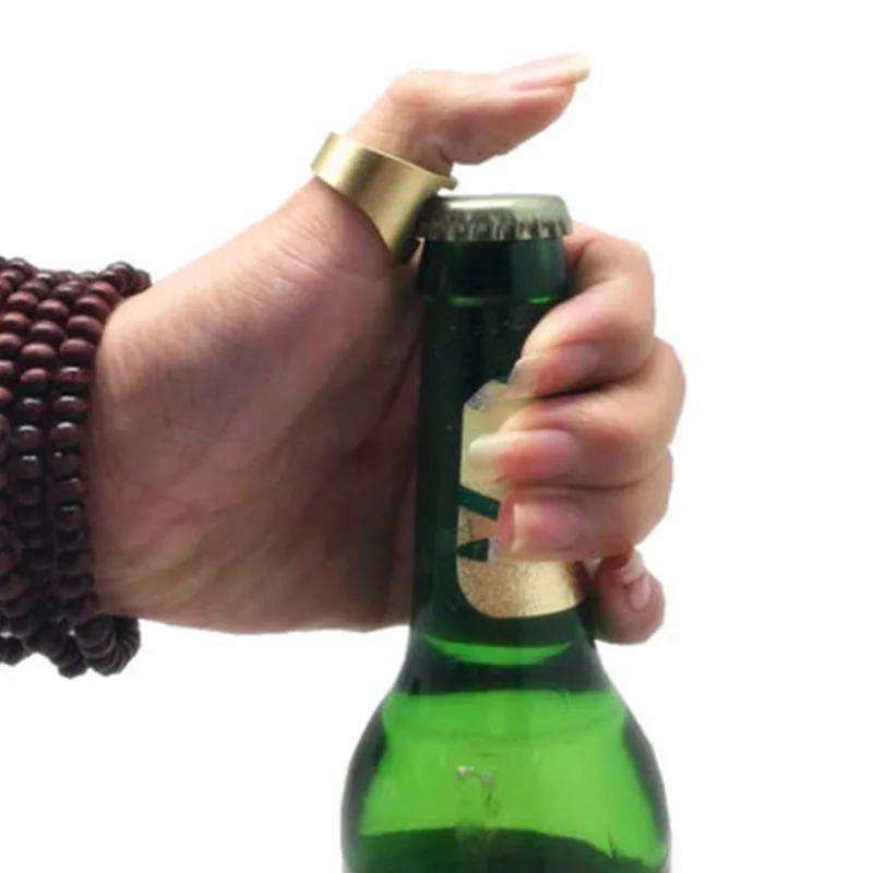JX-LCLYL 5PCS Mixed Stainless Steel Finger Thumb Key Ting Beer Bottle Opener Tool New