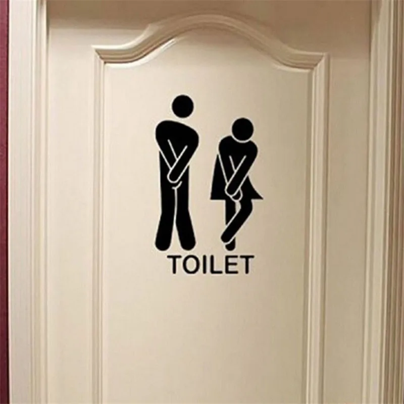 Съемный милый мужчина женщина Санузел Туалет WC стикер СЕМЬЯ DIY Декор