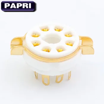

10PCS K8A Ceramics Gold Plated 8pin Tube Socket Chassis Mount For Audio HIFI KT88 EL34 6SN7 5881 274B