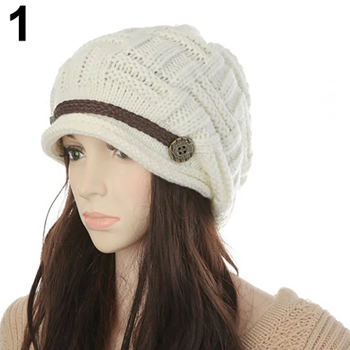 Новая женская модная зимняя теплая шапочка шапка шерстяная пряжа вязаный крючком чепчик головной убор