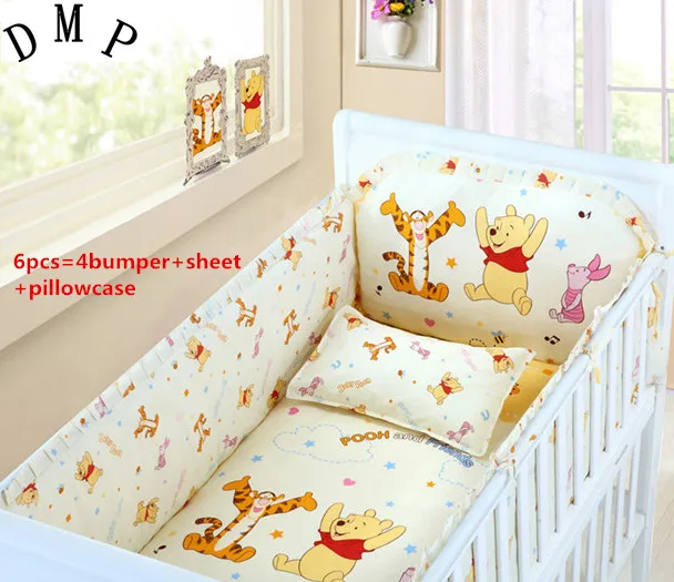 

Promotion! 6/9PCS Flamingo baby pieces crib baby bedding set HOT Cot bedding bed around piece set baby blanket whole set