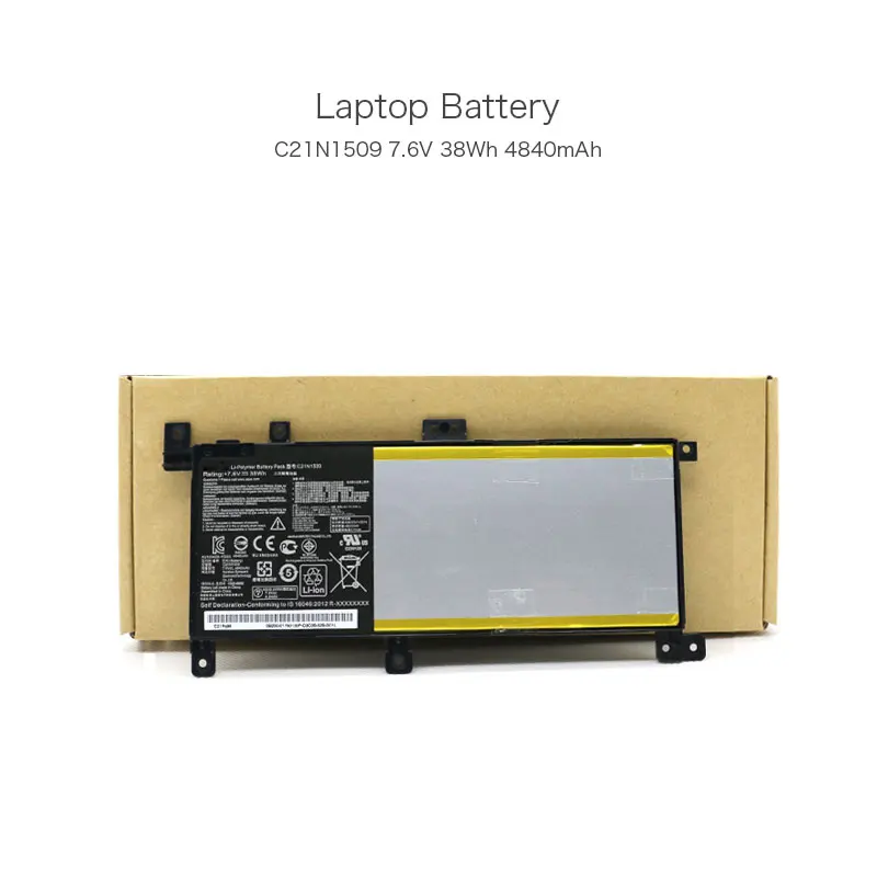 7.6V 38Wh 4840mAh C21N1509 Slim Laptop Battery for ASUS VivoBook X556UQ X556UA X556UB X556UF X556UQ X556UR X556UV Notebook
