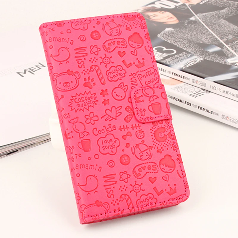 

Cute Cartoon Case For Asus Zonrfone 3 Max ZC553KL Leather Flip Pink Phone Cases with Wallet Stand Card Holder