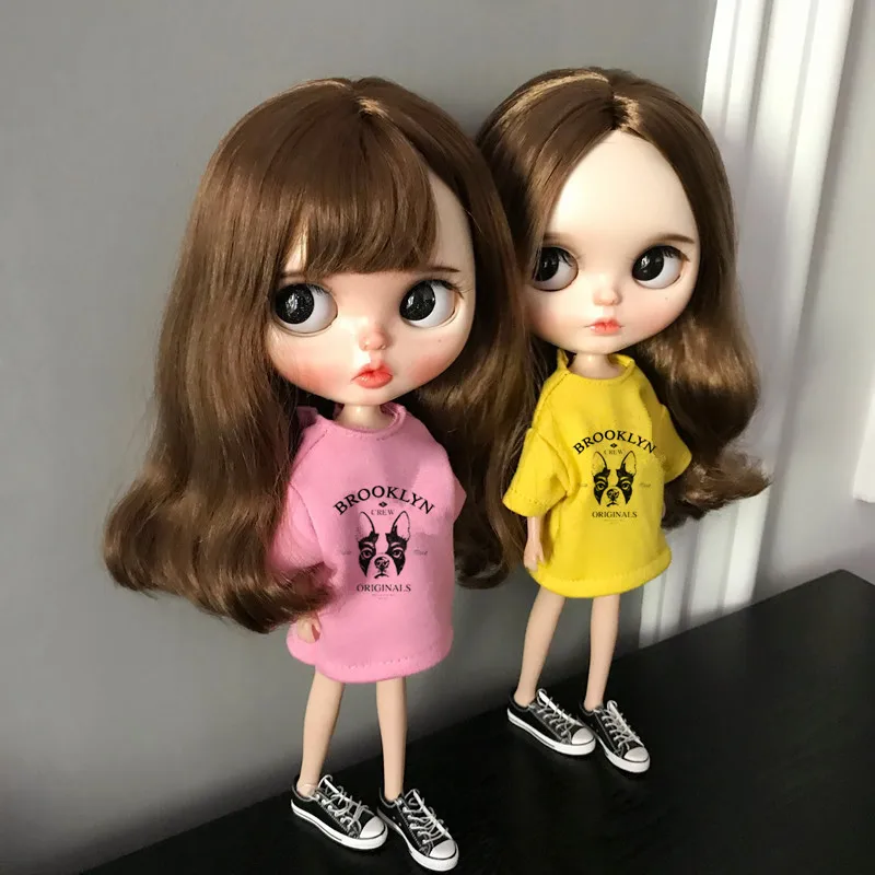 2 шт./лот Blyth Doll Одежда футболка+ джинсы модные штаны Одежда для куклы Барби, Azone, ob24, blyth, Kurkn 1/6 аксессуары для кукол