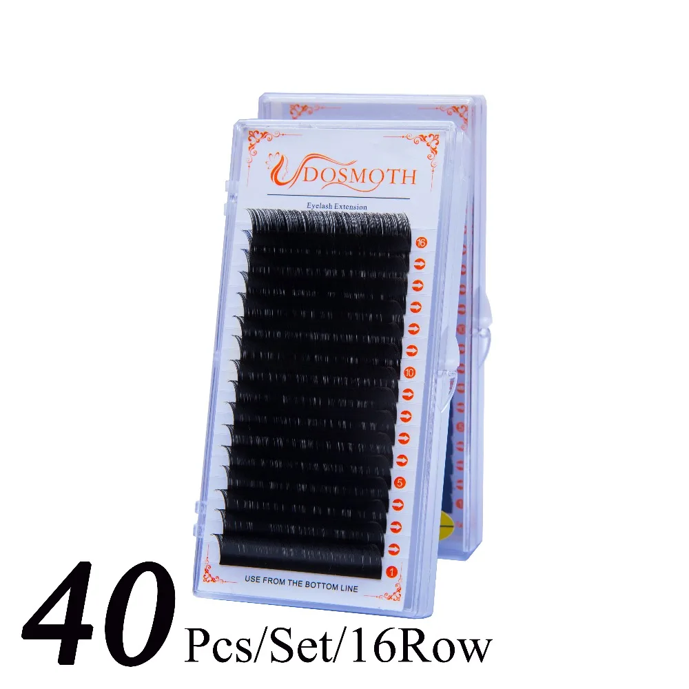 Artesanal Natural Vison Cílios Individuais Extensão Falsos Postiços 16 Fileiras 40 pc 7-16mm 2 Beleza e saúde