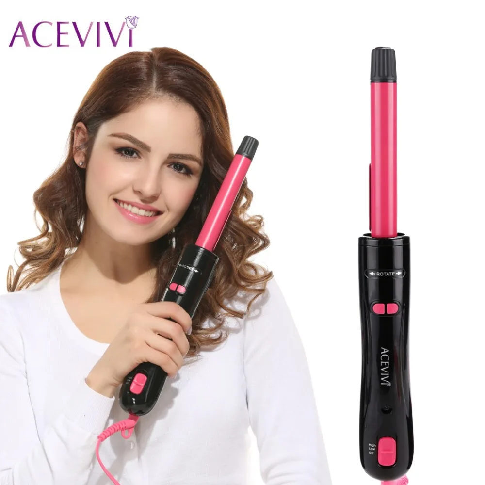 

ACEVIVI Professional Automatic Electric Hair Curler Conical Curling Iron Single Tube Ceramic Glaze Cone Magic Hair Styler EU US