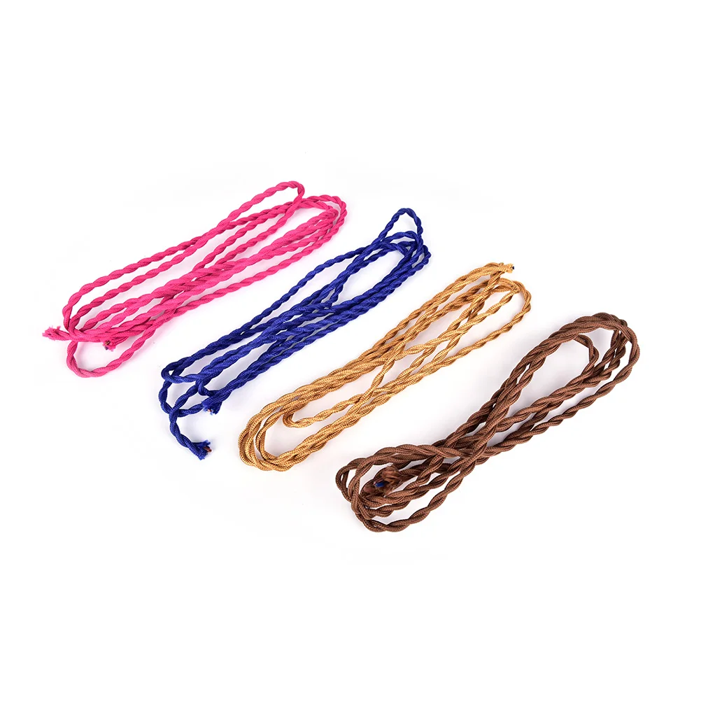 2M 4 colors2 Core Vintage Twist Electrical Wire Color Braided Wire Fabric Cable Vintage Lamp Power Cord high quality new hot