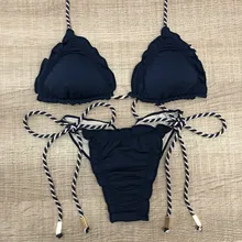 Thong Micro Bikini Push Up 2019 Brazilian Bikini Tropical Plant Print Swimwear Swimsuit Sexy Halter Swimsuit Women Thong Micro Bikini Push Up 2019 Brazilian Bikini Tropical Plant Print Swimwear Swimsuit Sexy Halter Swimsuit Women