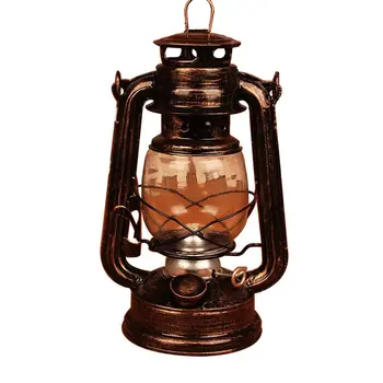 

24.5 cm iron vintage kerosene lamp bronze ( plating ) nostalgic portable outdoor camping lantern lamp kerosene fuel